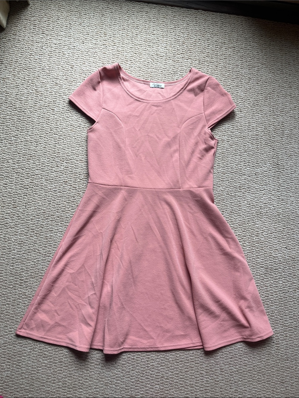 Women’s Dusty Pink Fit-and-Flare Midi Dress